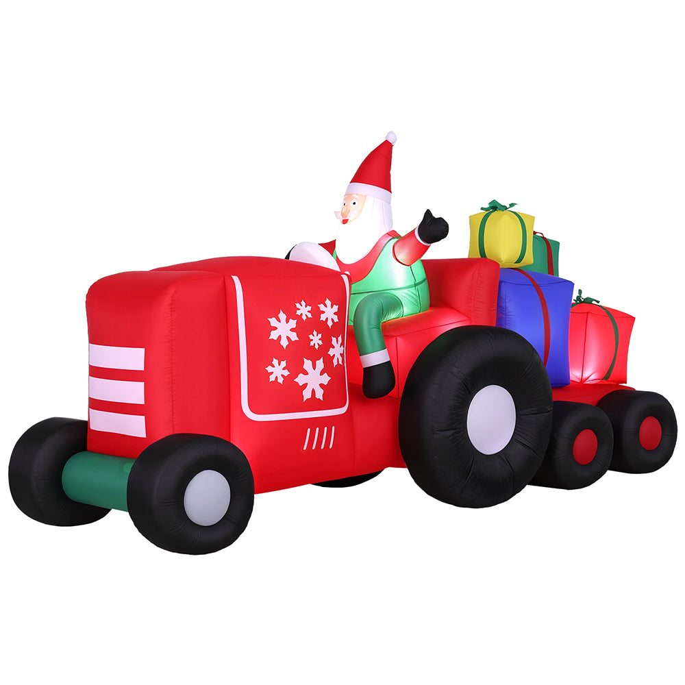 Jingle Jollys Christmas Inflatable Santa Truck 2.6M Length LED Decorations Illuminated-0
