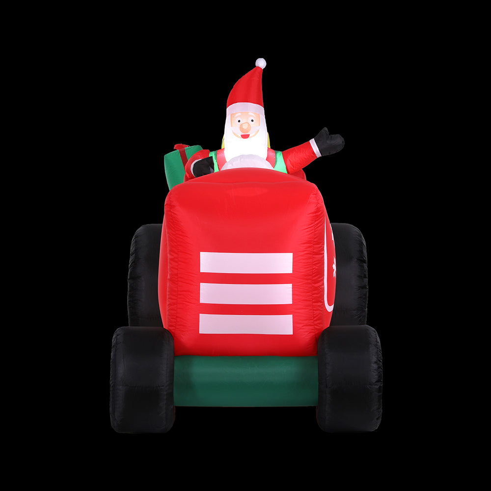 Jingle Jollys Christmas Inflatable Santa Truck 2.6M Length LED Decorations Illuminated-2