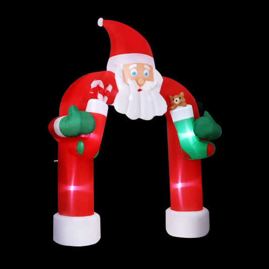 Jingle Jollys Christmas Inflatable Santa Archway 2.3M Outdoor Decorations Lights-0