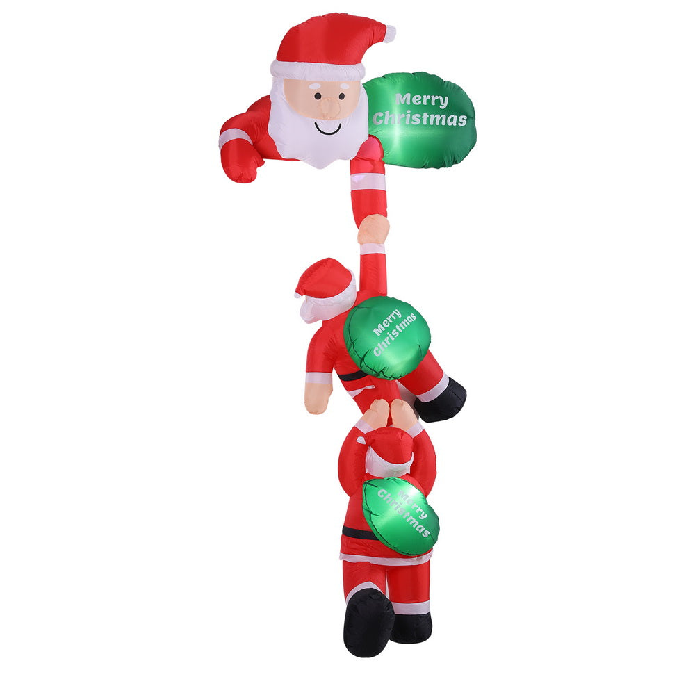 Jingle Jollys Christmas Inflatable Climbing Santa 2.5M Height LED Decorations Illuminated-0