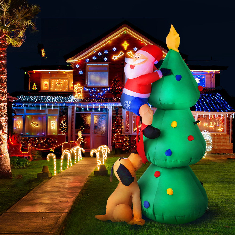 Jingle Jollys Christmas Inflatable Santa Tree 1.8M Illuminated Decorations-7