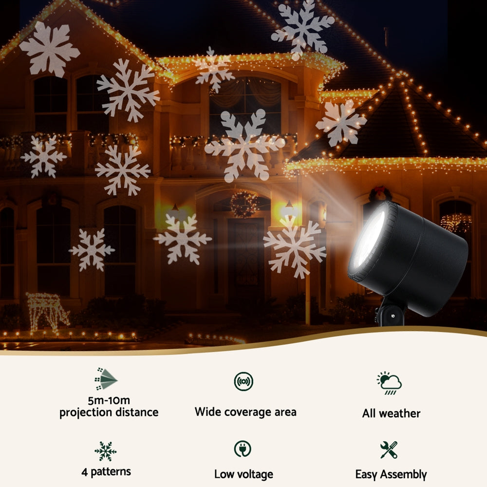 Jingle Jollys Christmas Lights Laser Light Snowflake Projector Indoor Outdoor-3