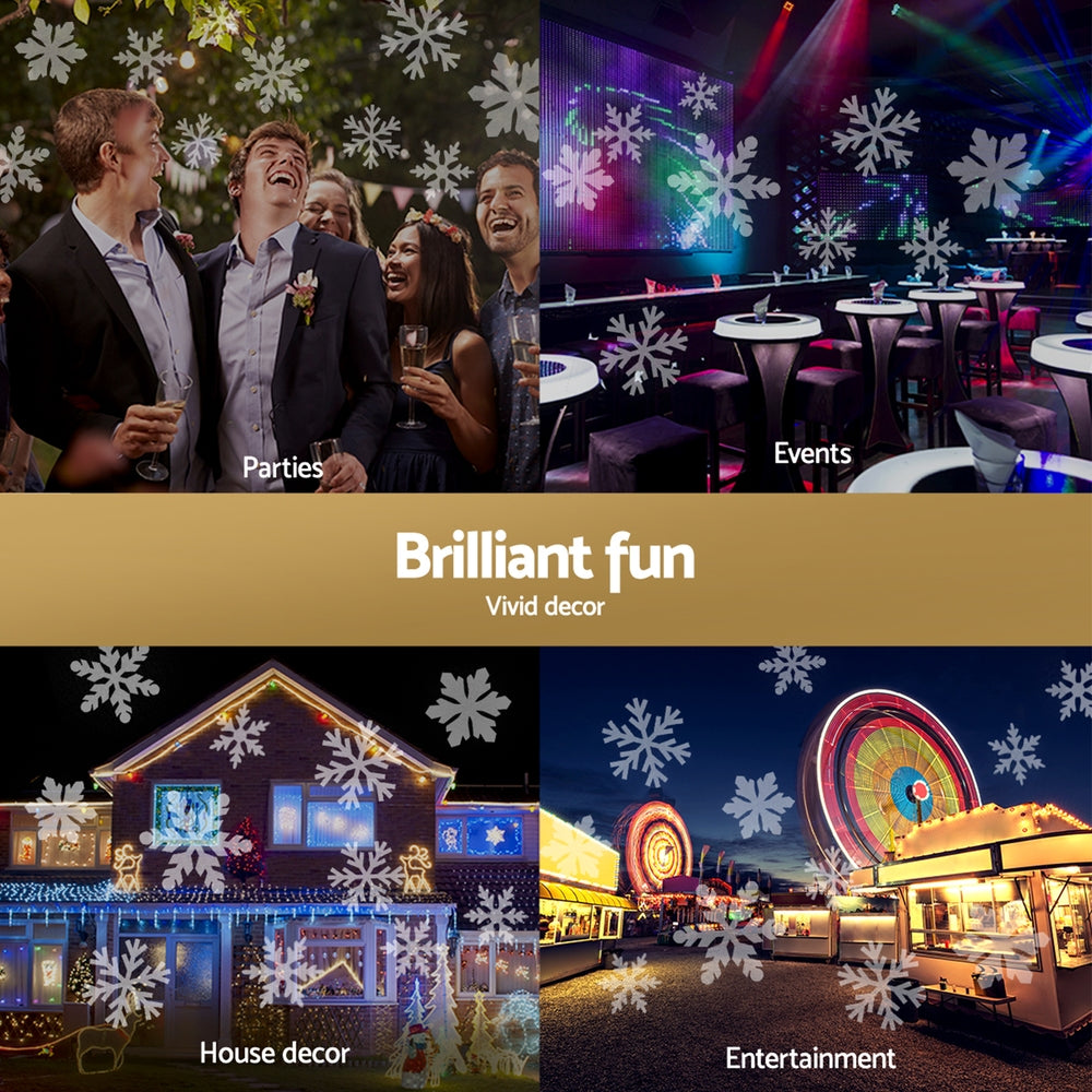 Jingle Jollys Christmas Lights Laser Light Snowflake Projector Indoor Outdoor-4