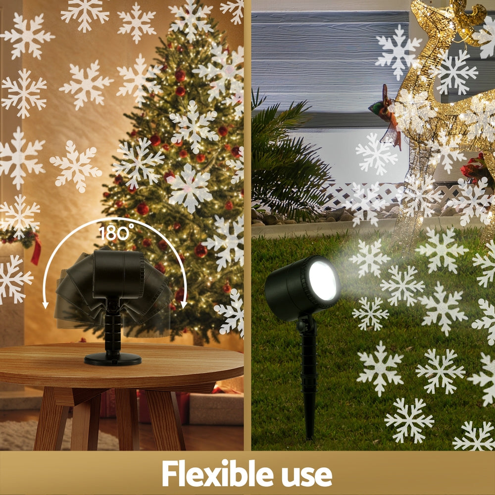 Jingle Jollys Christmas Lights Laser Light Snowflake Projector Indoor Outdoor-5