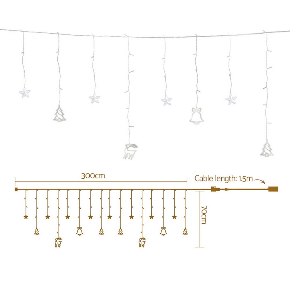 138 LED 3M Christmas Lights Icicle Light Warm White Jingle Jollys-1