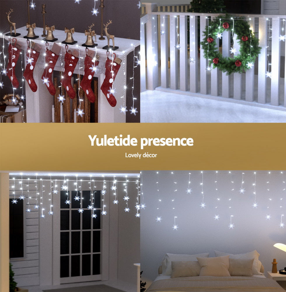 160 LED 6M Christmas Lights Icicle Light Solar Cold Jingle Jollys-4