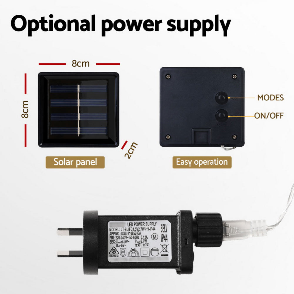 160 LED 6M Christmas Lights Icicle Light Solar Cold Jingle Jollys-5