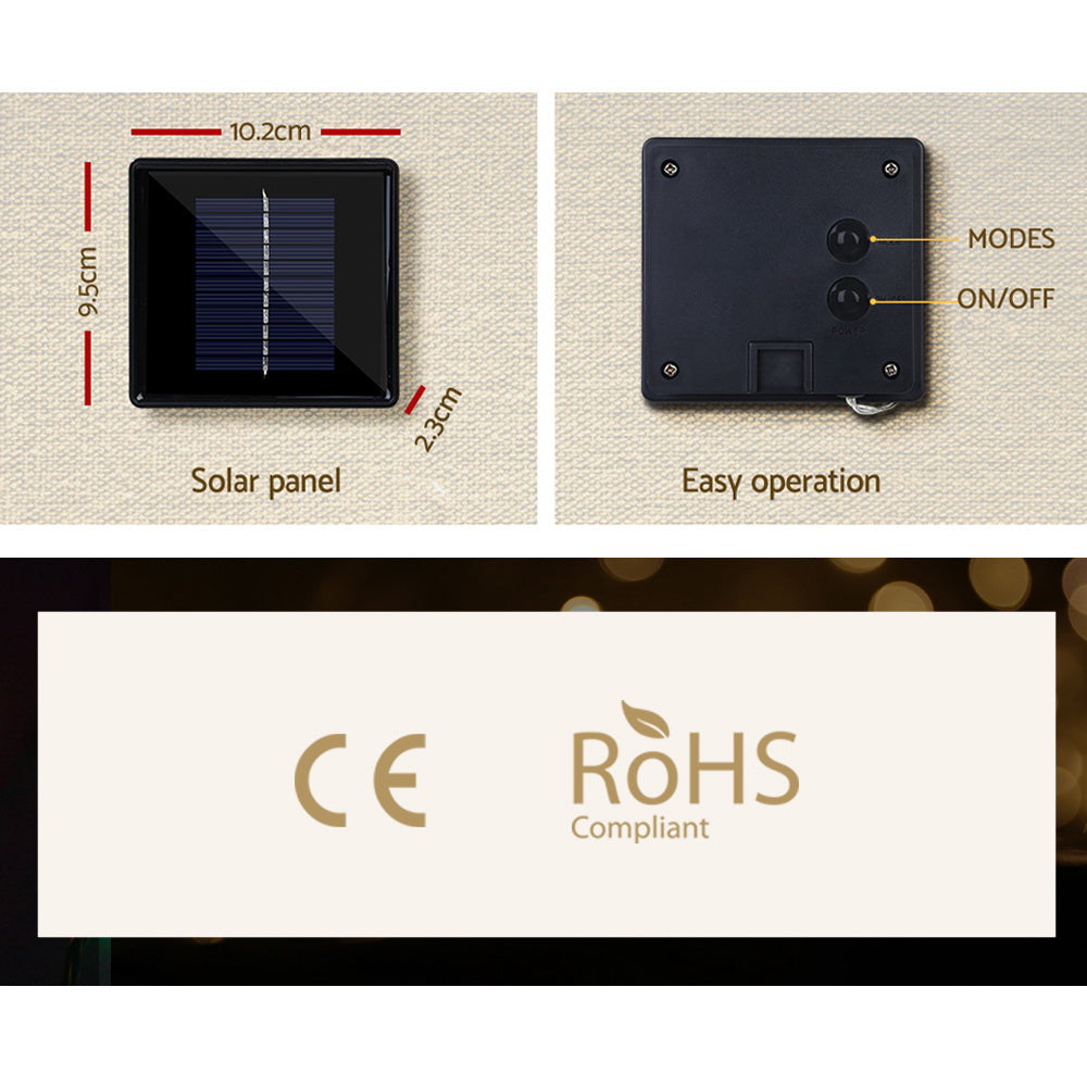 12.5M Christmas Lights Solar Icicle String Light Warm White Jingle Jollys-3