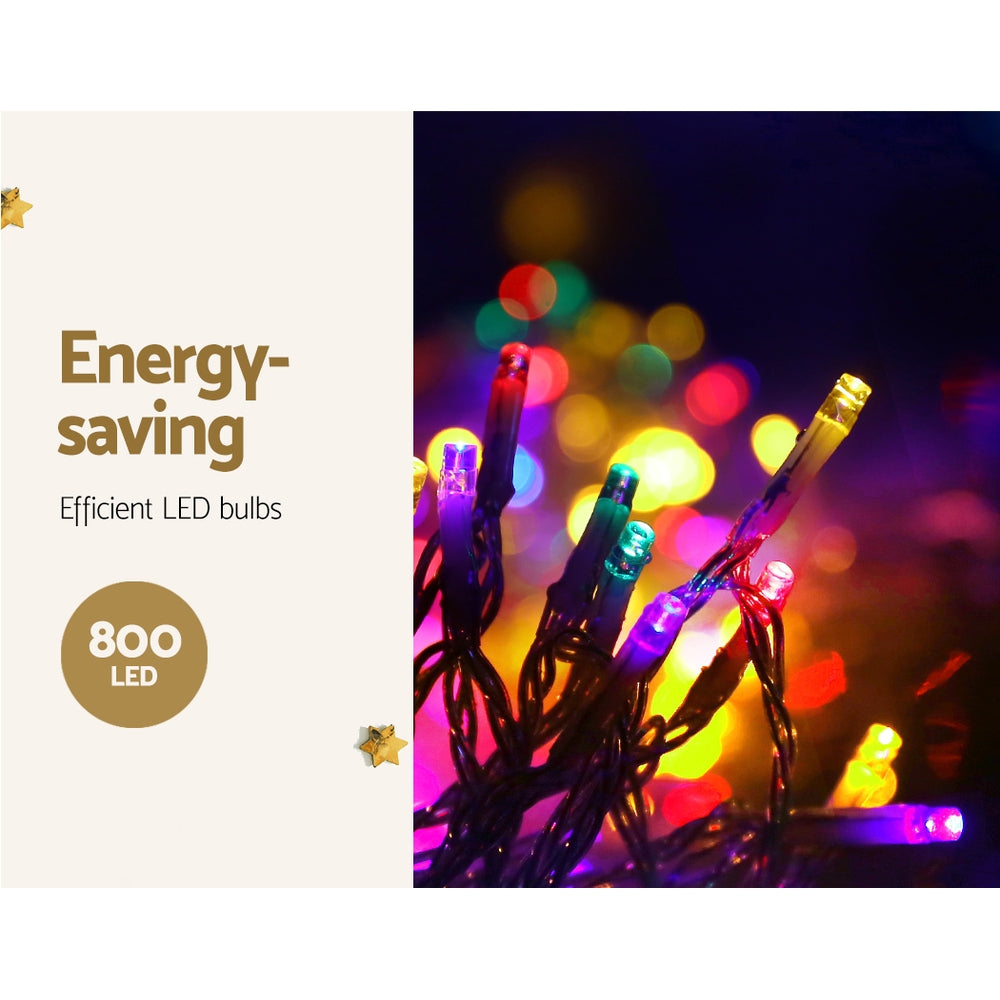 20M Christmas Lights Icicle Light 800 LED Multi-coloured Jingle Jollys-2