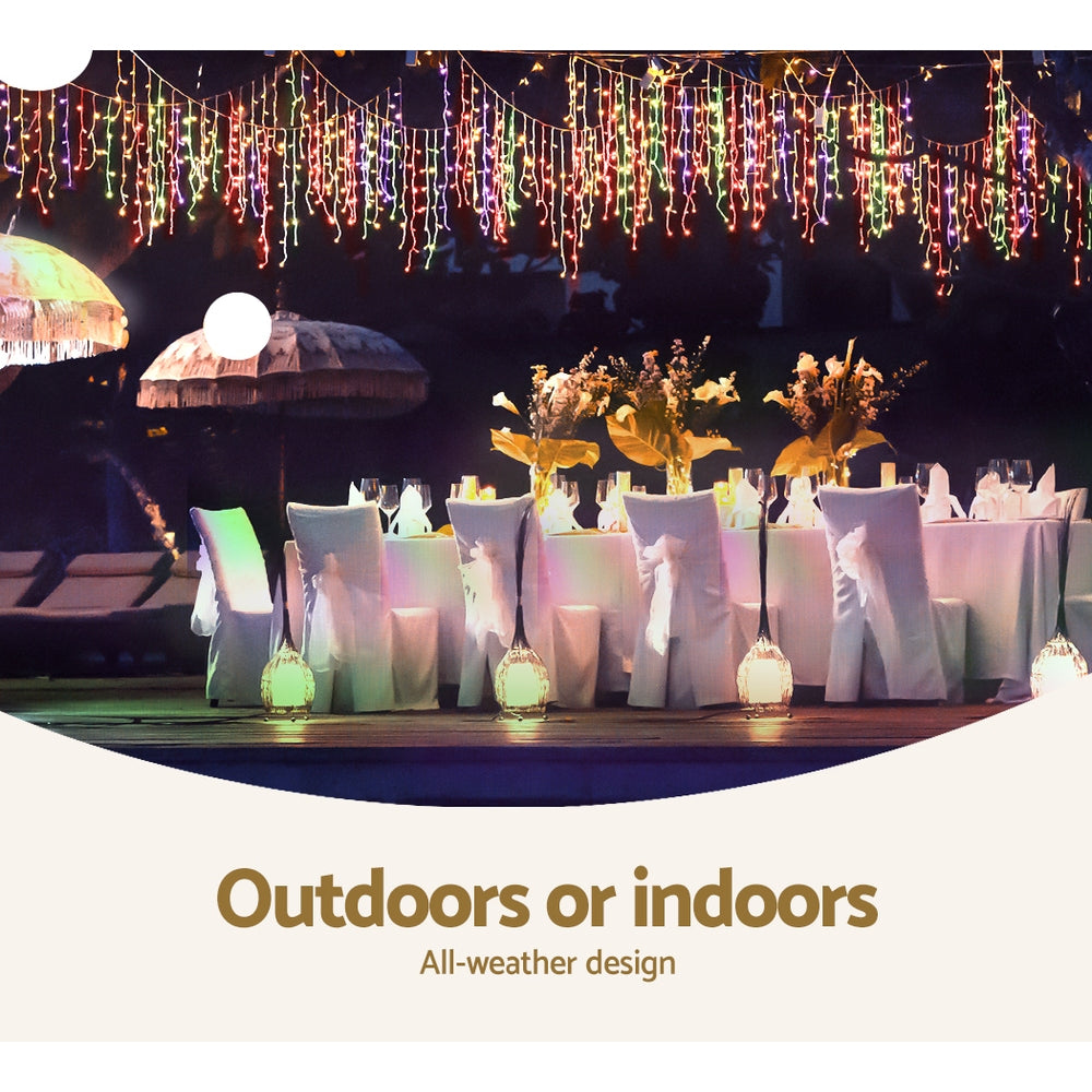 20M Christmas Lights Icicle Light 800 LED Multi-coloured Jingle Jollys-6