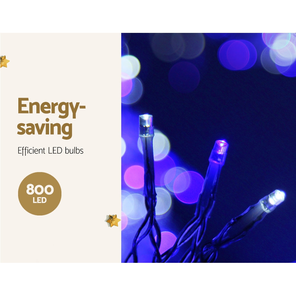 20M Christmas Lights Icicle Light 800 LED Blue White Decor Jingle Jollys-2