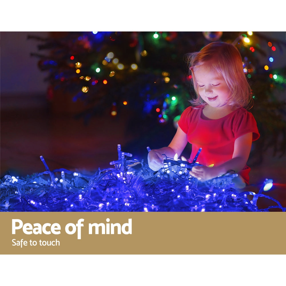 20M Christmas Lights Icicle Light 800 LED Blue White Decor Jingle Jollys-4