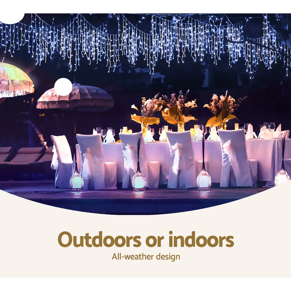 20M Christmas Lights Icicle Light 800 LED Blue White Decor Jingle Jollys-6