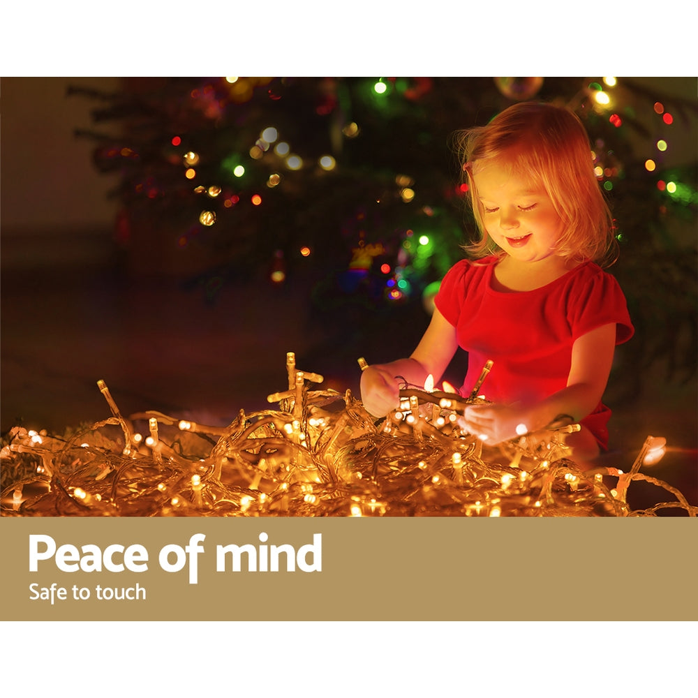 20M Christmas Lights Icicle Light 800 LED Warm White Decor Jingle Jollys-4