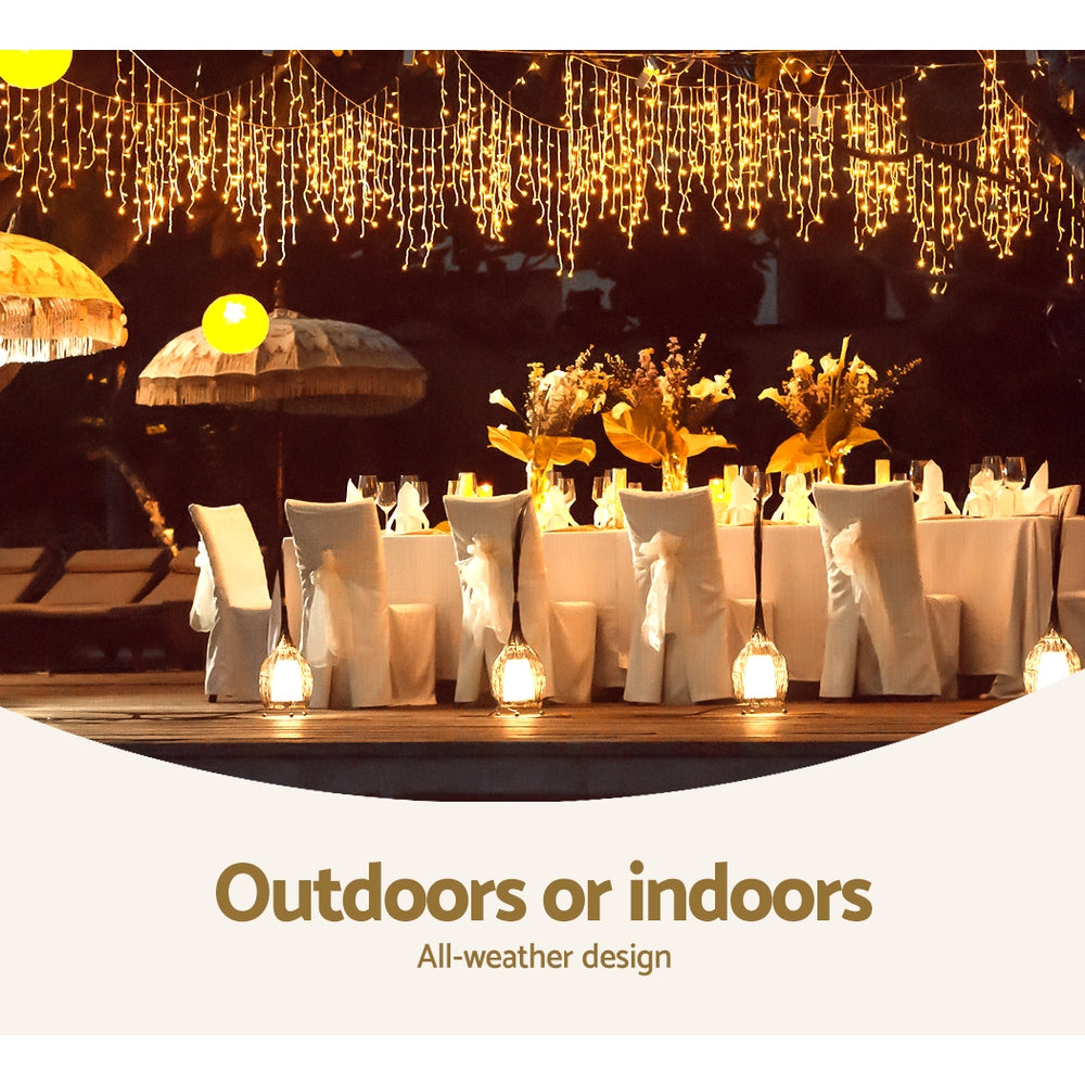 20M Christmas Lights Icicle Light 800 LED Warm White Decor Jingle Jollys-6