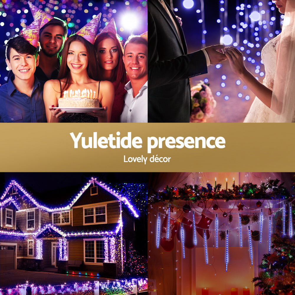 288 LED 7M Christmas Lights Icicle Light Falling Metor Jingle Jollys-4