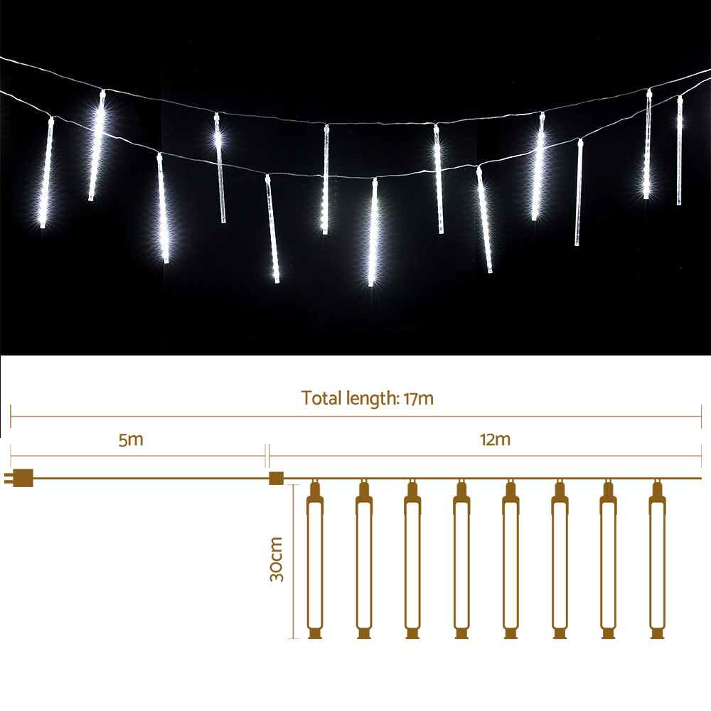 12M Christmas Lights Icicle Light 960 LED Falling Metor Jingle Jollys-1