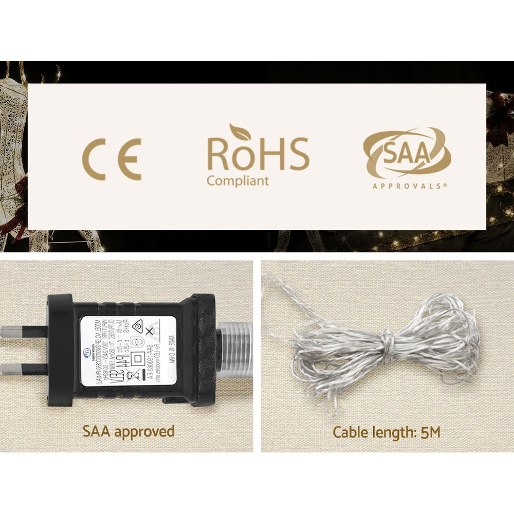 12M Christmas Lights Icicle Light 960 LED Falling Metor Jingle Jollys-4