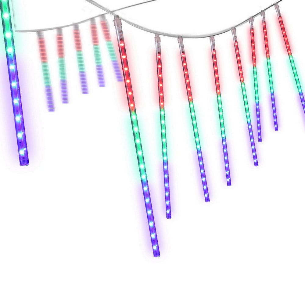 Jingle Jollys 7M Christmas Lights Shower Light 288 LED Icicle Falling Metor-0