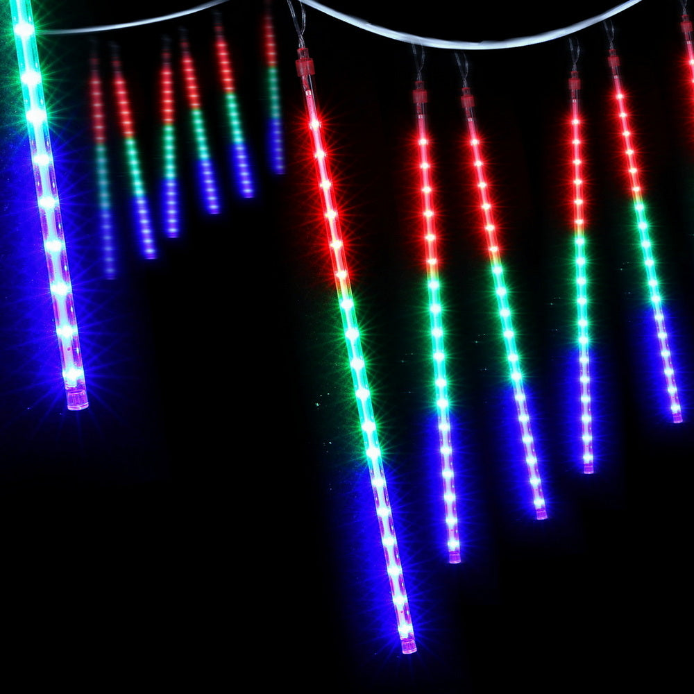 Jingle Jollys 7M Christmas Lights Shower Light 288 LED Icicle Falling Metor-2