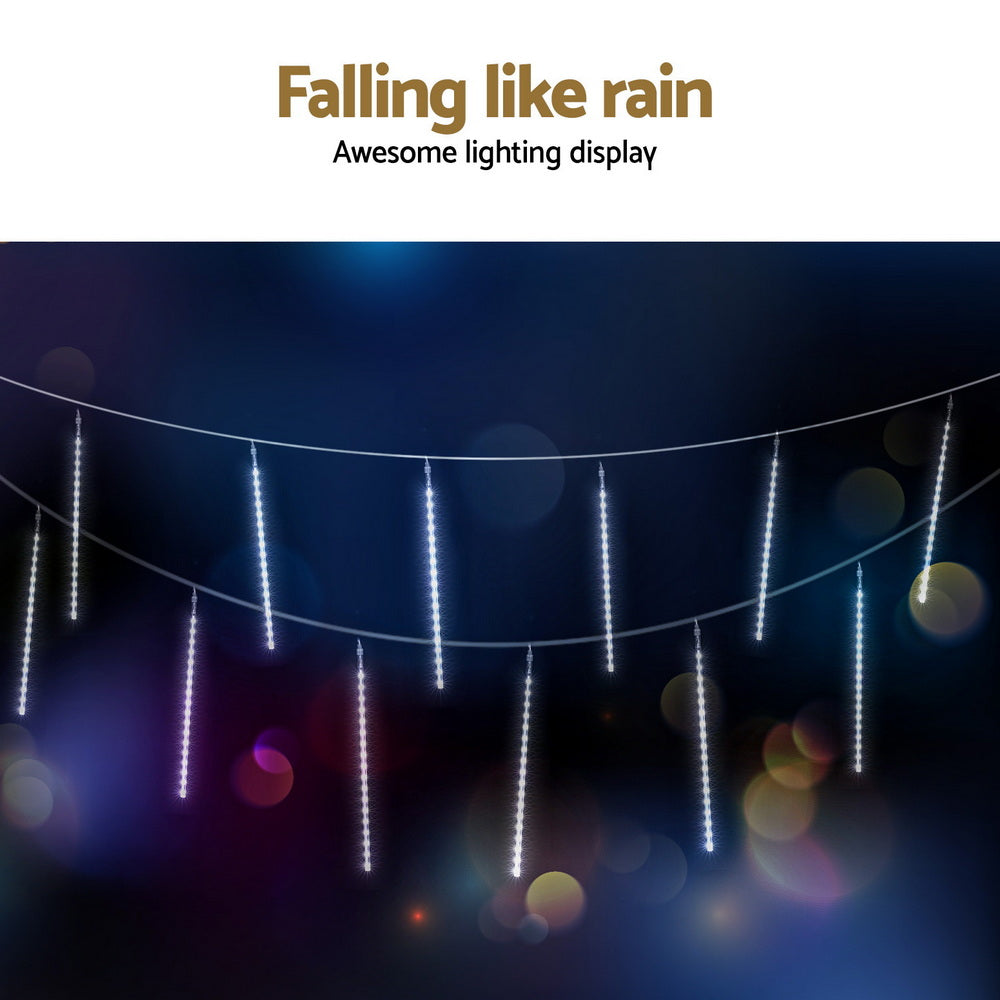 Jingle Jollys 7M Christmas Lights Shower Light 288 LED Icicle Falling Metor-5