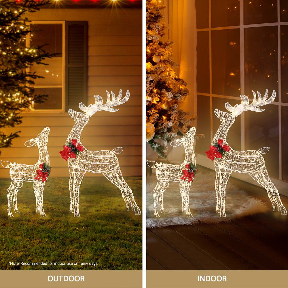 2 PCS Christmas Lights 170 LED Fairy Light Reindeer Decorations Jingle Jollys-4