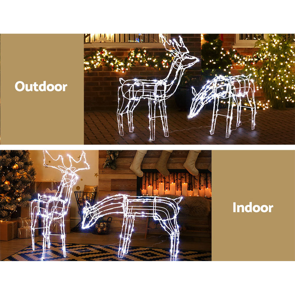 2 PCS Christmas Lights Reindeers 200 LED Decorations Jingle Jollys-3