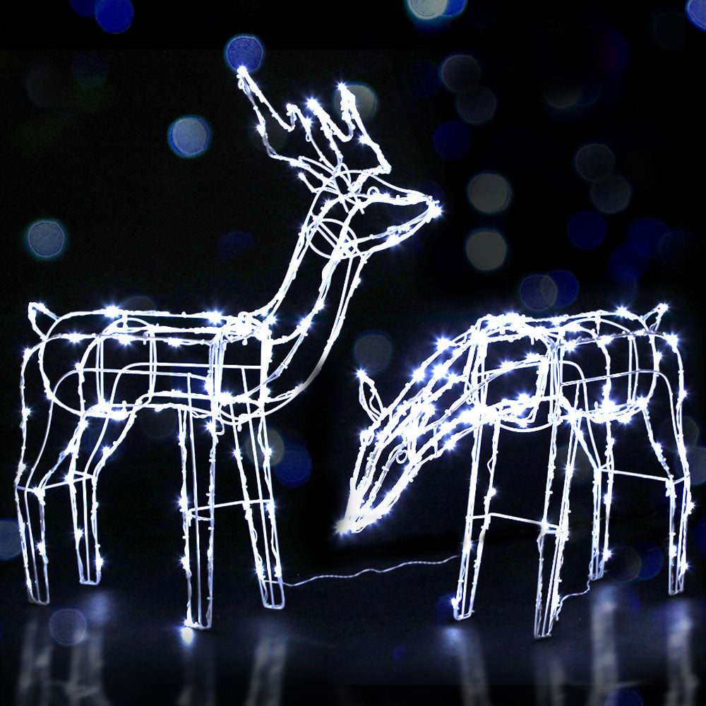 2 PCS Christmas Lights Reindeers 200 LED Decorations Jingle Jollys-7