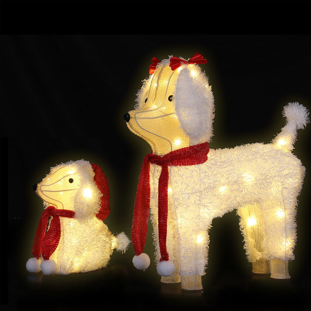 Jingle Jollys Christmas Lights 60 LED Fairy Light 2pcs Dog Decorations Set-0