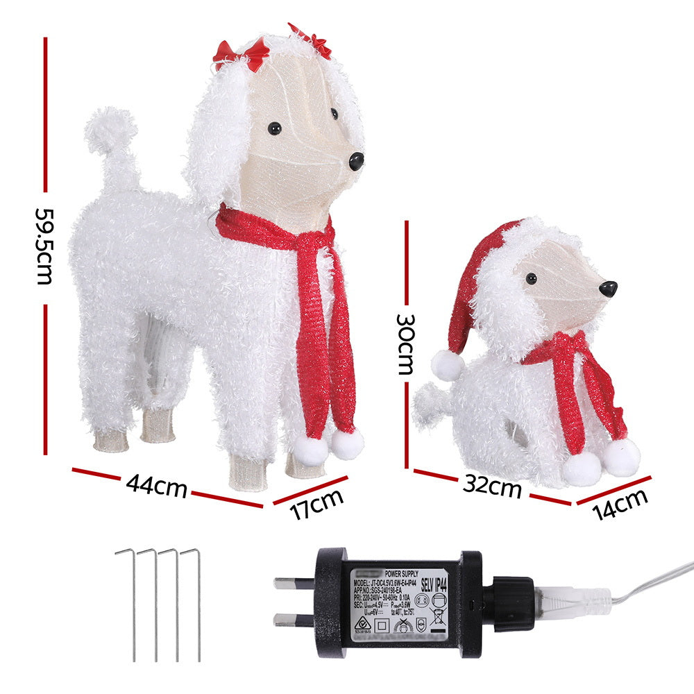 Jingle Jollys Christmas Lights 60 LED Fairy Light 2pcs Dog Decorations Set-1
