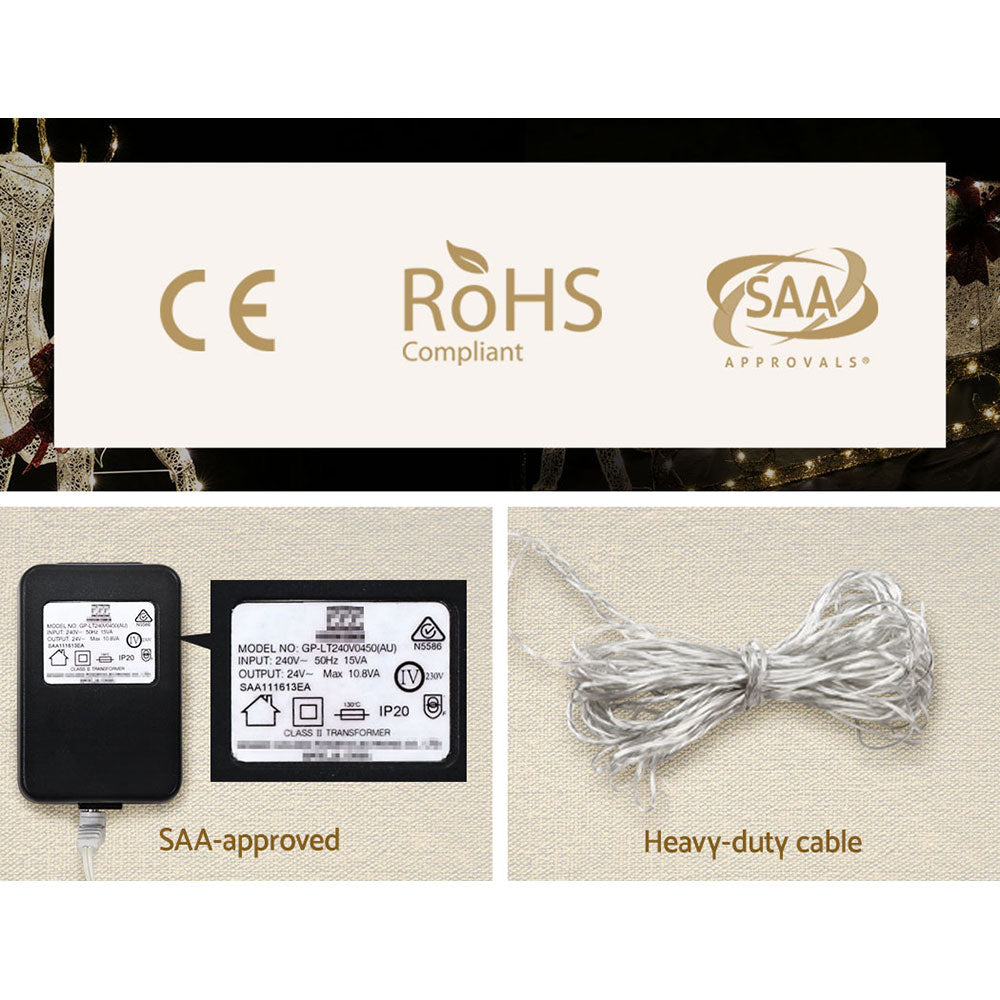 3 PCS Christmas Lights Reindeers 250 LED Decorations Jingle Jollys-6