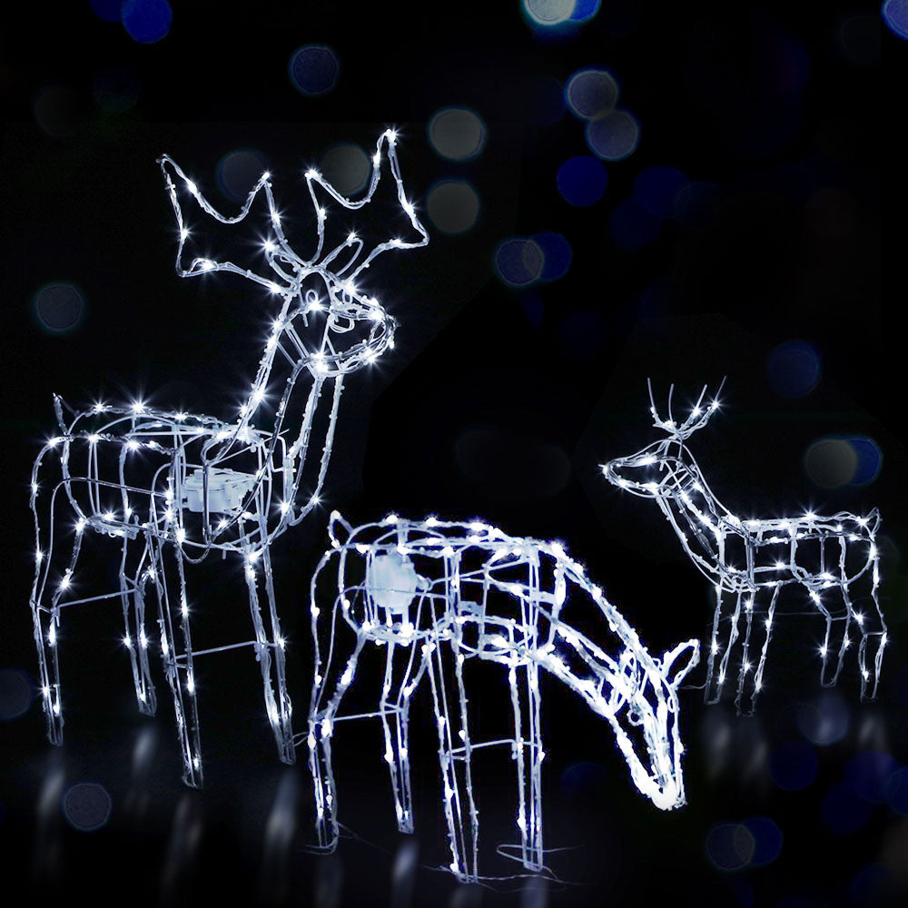 3 PCS Christmas Lights Reindeers 250 LED Decorations Jingle Jollys-7