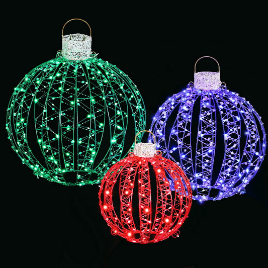 Jingle Jollys Christmas Lights 320 LED Fairy Light 3pcs Ball Decorations Set-0