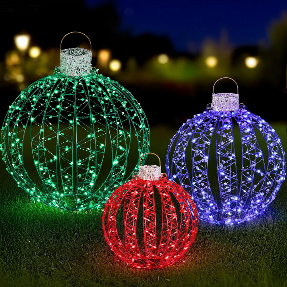Jingle Jollys Christmas Lights 320 LED Fairy Light 3pcs Ball Decorations Set-6