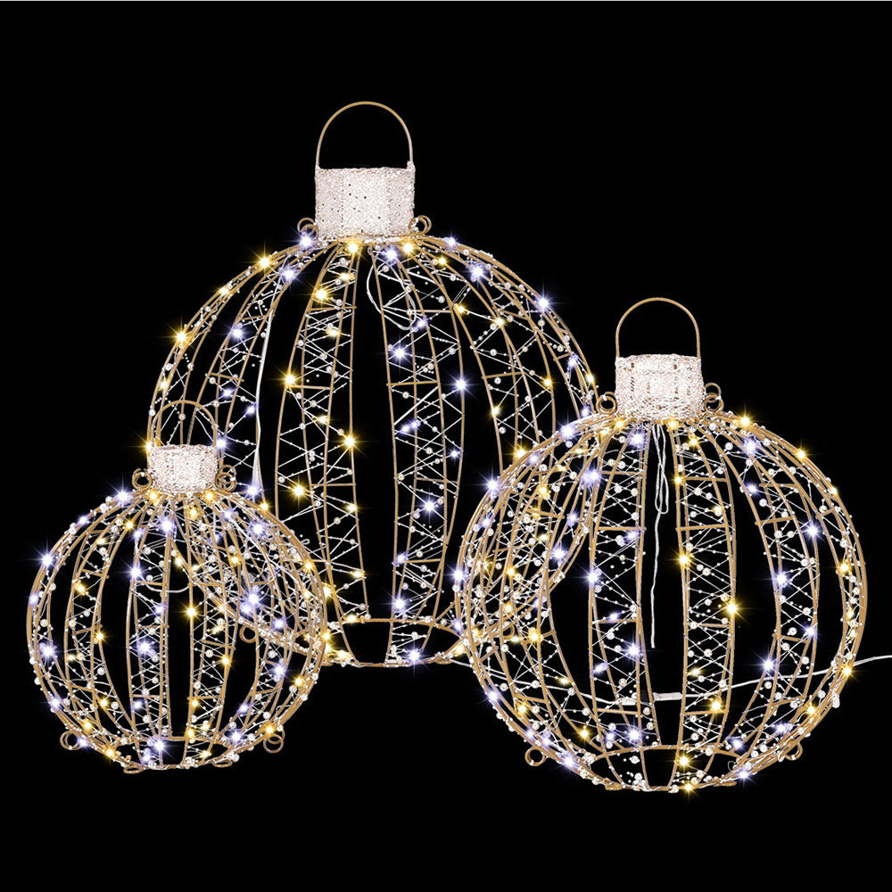3 PCS Christmas Lights 360 LED Fairy Light Ball Decorations Jingle Jollys-0