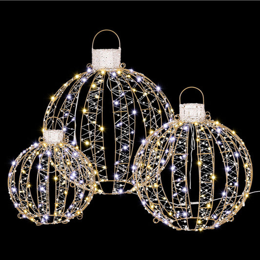 3 PCS Christmas Lights 360 LED Fairy Light Ball Decorations Jingle Jollys-0