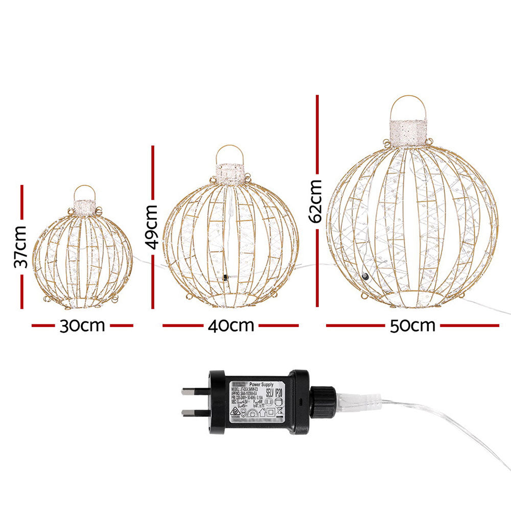 3 PCS Christmas Lights 360 LED Fairy Light Ball Decorations Jingle Jollys-1