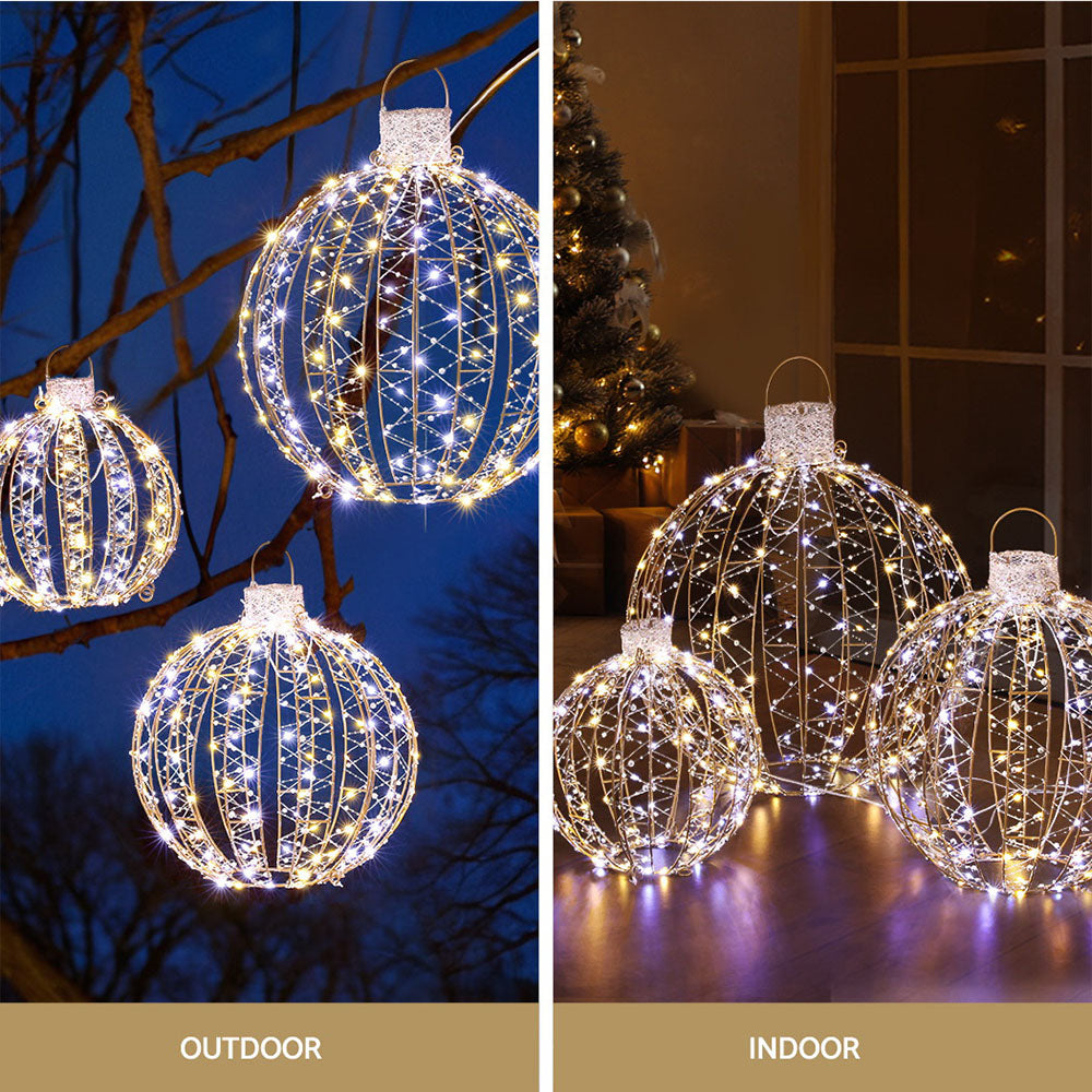 3 PCS Christmas Lights 360 LED Fairy Light Ball Decorations Jingle Jollys-4