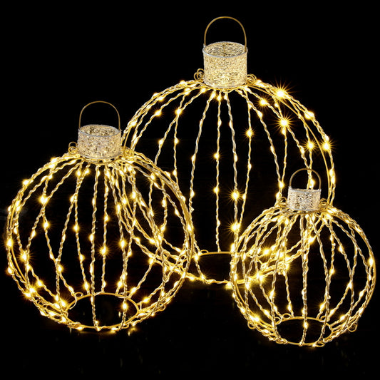 Jingle Jollys Christmas Lights 320 LED Fairy Light 3pcs Ball Decorations Set-0