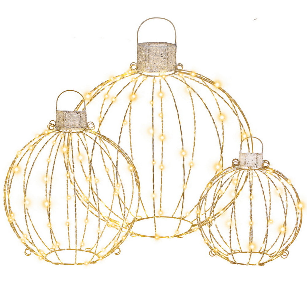 Jingle Jollys Christmas Lights 320 LED Fairy Light 3pcs Ball Decorations Set-2