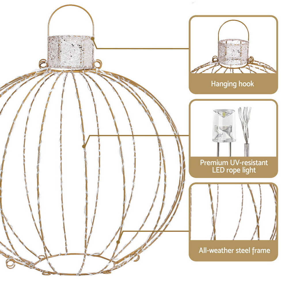 Jingle Jollys Christmas Lights 320 LED Fairy Light 3pcs Ball Decorations Set-5