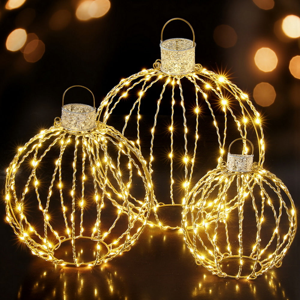 Jingle Jollys Christmas Lights 320 LED Fairy Light 3pcs Ball Decorations Set-6
