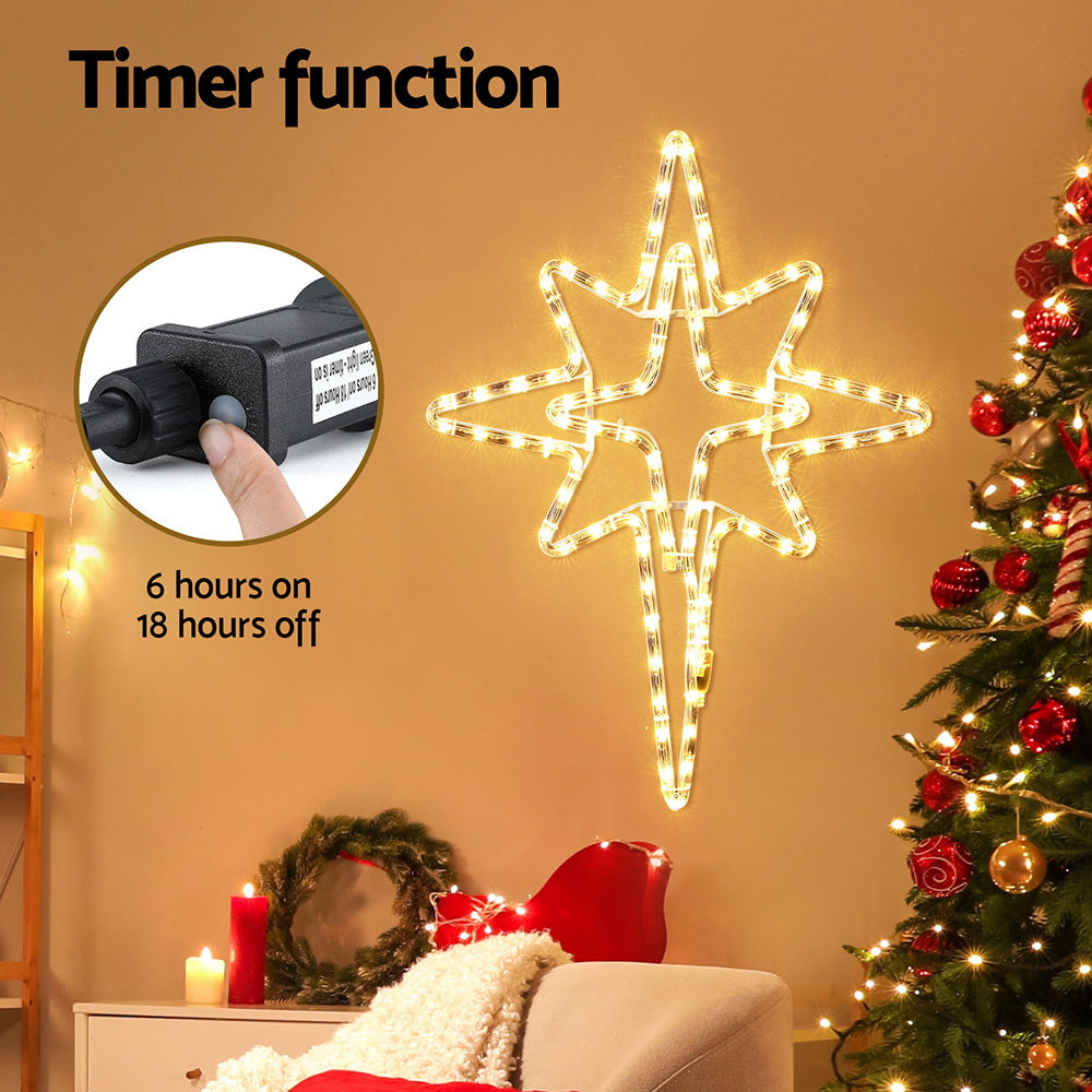 Jingle Jollys Christmas Lights 57cm Bethlehem Star 90 LED Xmas Decorations Motif-5