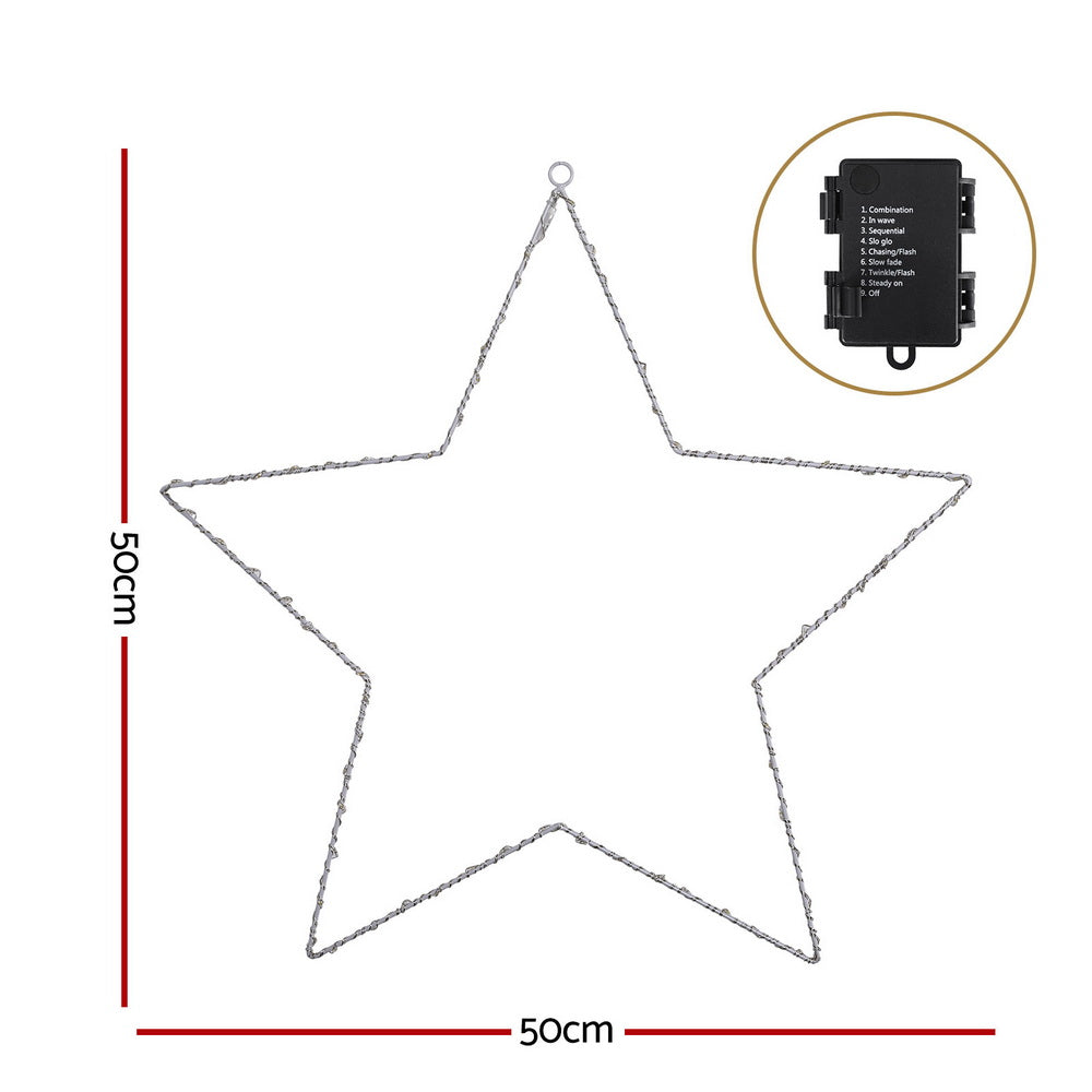 Jingle Jollys Christmas Lights 50cm Star 70 LED Xmas Decorations-1