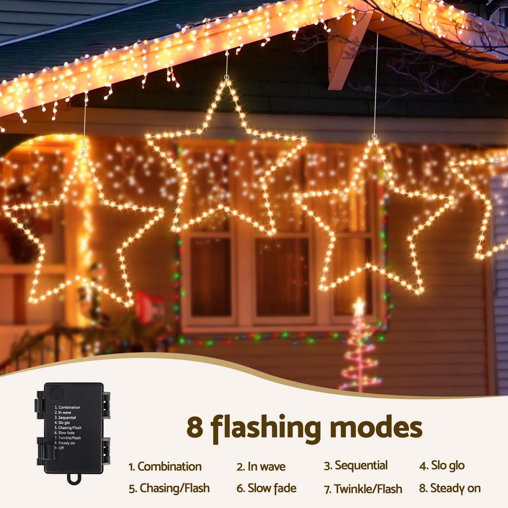 Jingle Jollys Christmas Lights 50cm Star 70 LED Xmas Decorations-5