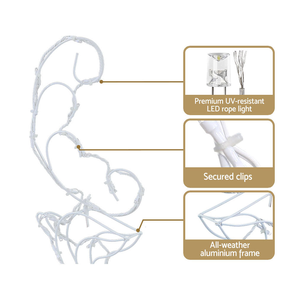 1X Christmas Lights Reindeer Sleigh 120 LED Decorations Jingle Jollys-4