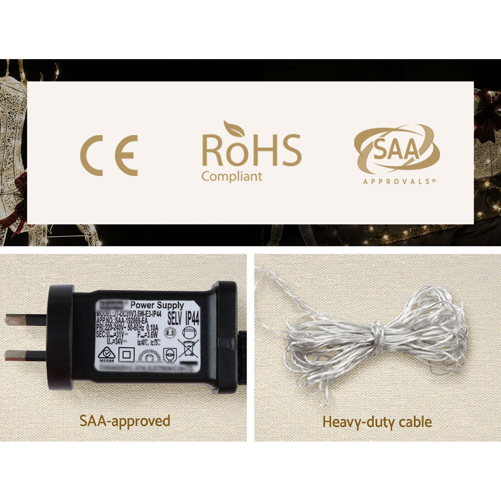 1X Christmas Lights Reindeer Sleigh 120 LED Decorations Jingle Jollys-6