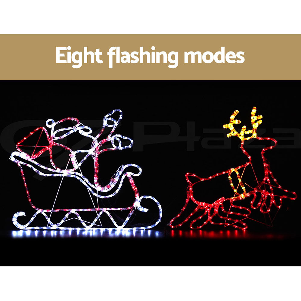 1X Christmas Lights Reindeer Sleigh 806 LED Decorations Jingle Jollys-3