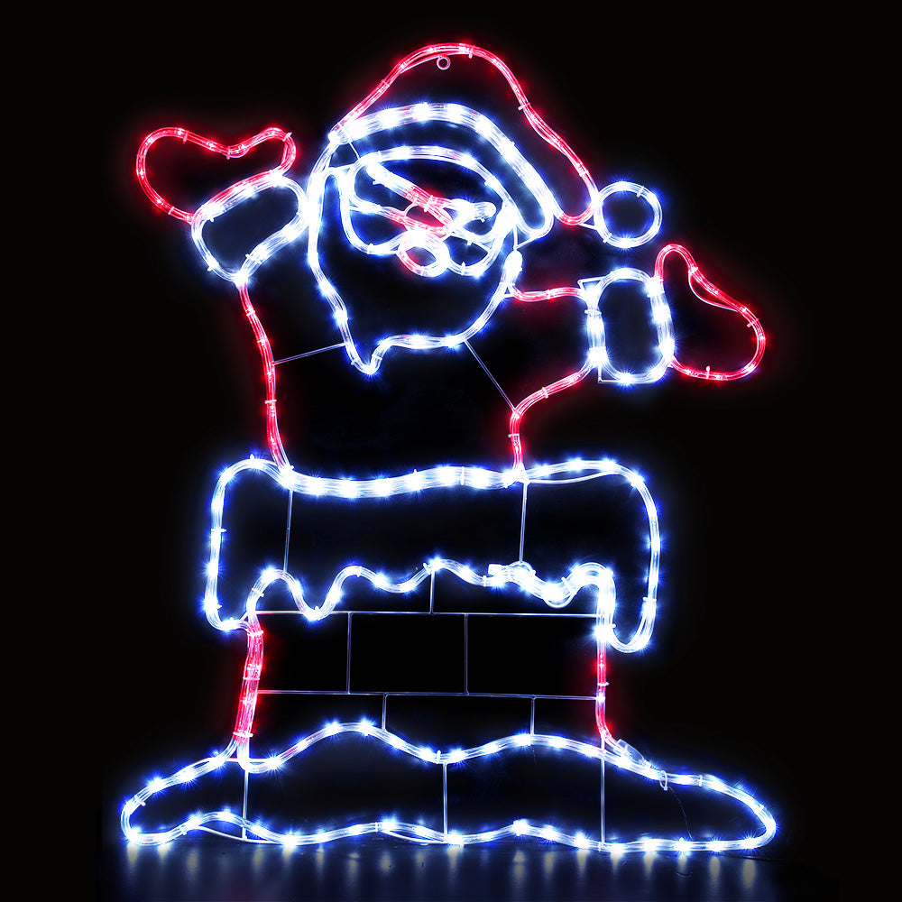 1M Christmas Lights 248 LED Santa Motif Light Decorations Jingle Jollys-0