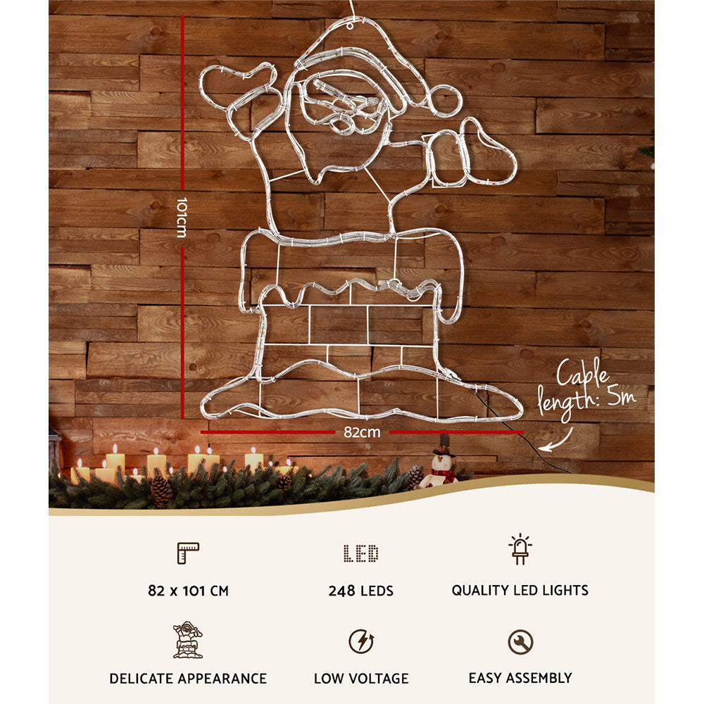 1M Christmas Lights 248 LED Santa Motif Light Decorations Jingle Jollys-2